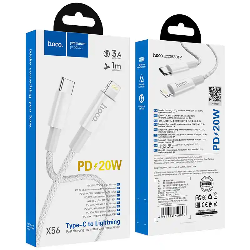 Cable Tipo C A Lightning Para Iphone 20w Carga Rapida