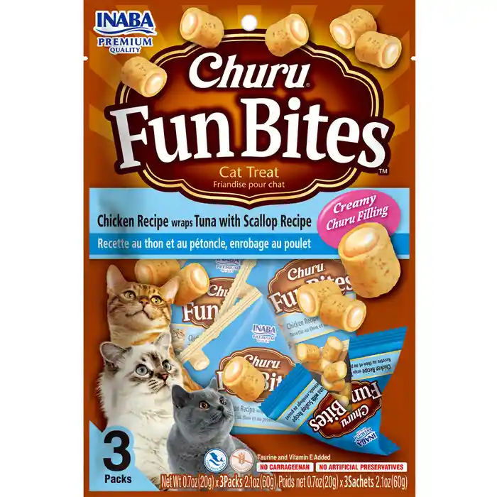 Churu Fun Bites Atún Ostiones Para Gatos 60 G