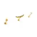 Set Piercing Chapado Oro 18k Nostril Labret Punto Trepador