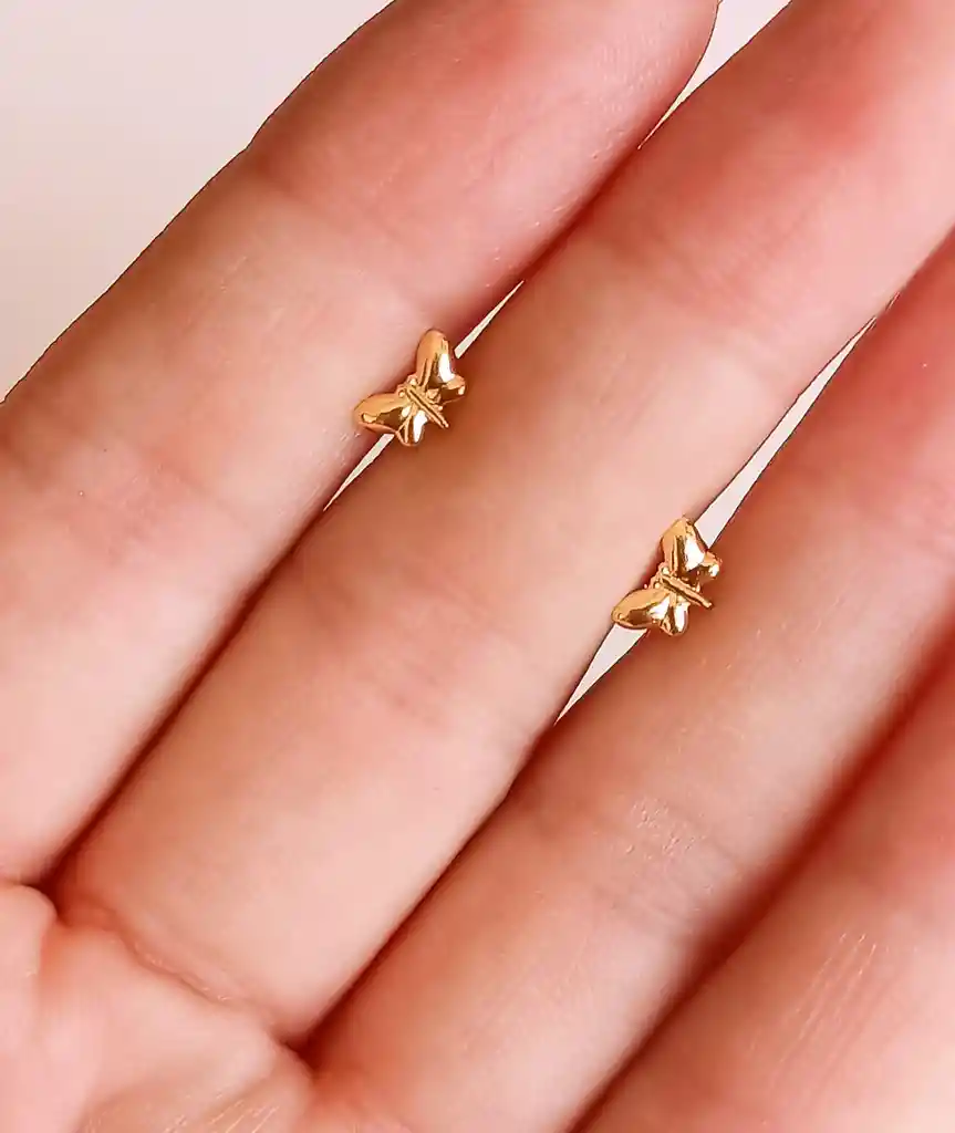 Aros Mariposa Pendientes Helix Tuerca Seguridad 5mm Oro Solido 18k