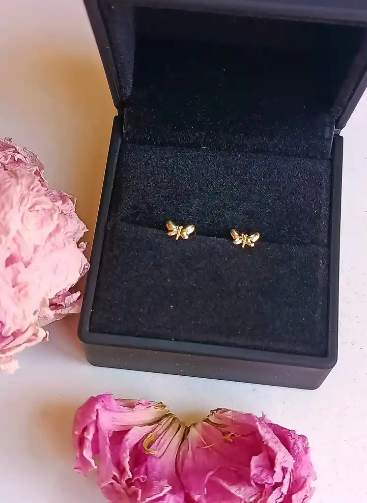 Aros Mariposa Pendientes Helix Tuerca Seguridad 5mm Oro Solido 18k