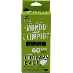 Poopa Bag! Caja 4 Rollos De 15 Bolsas