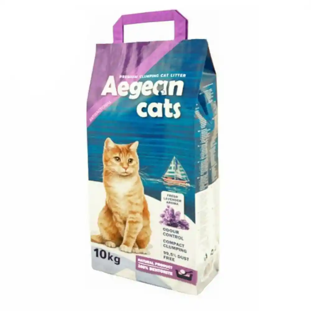 Aegean Cats Arena Aglomerante Bentonita Aroma Lavanda 10 Kg