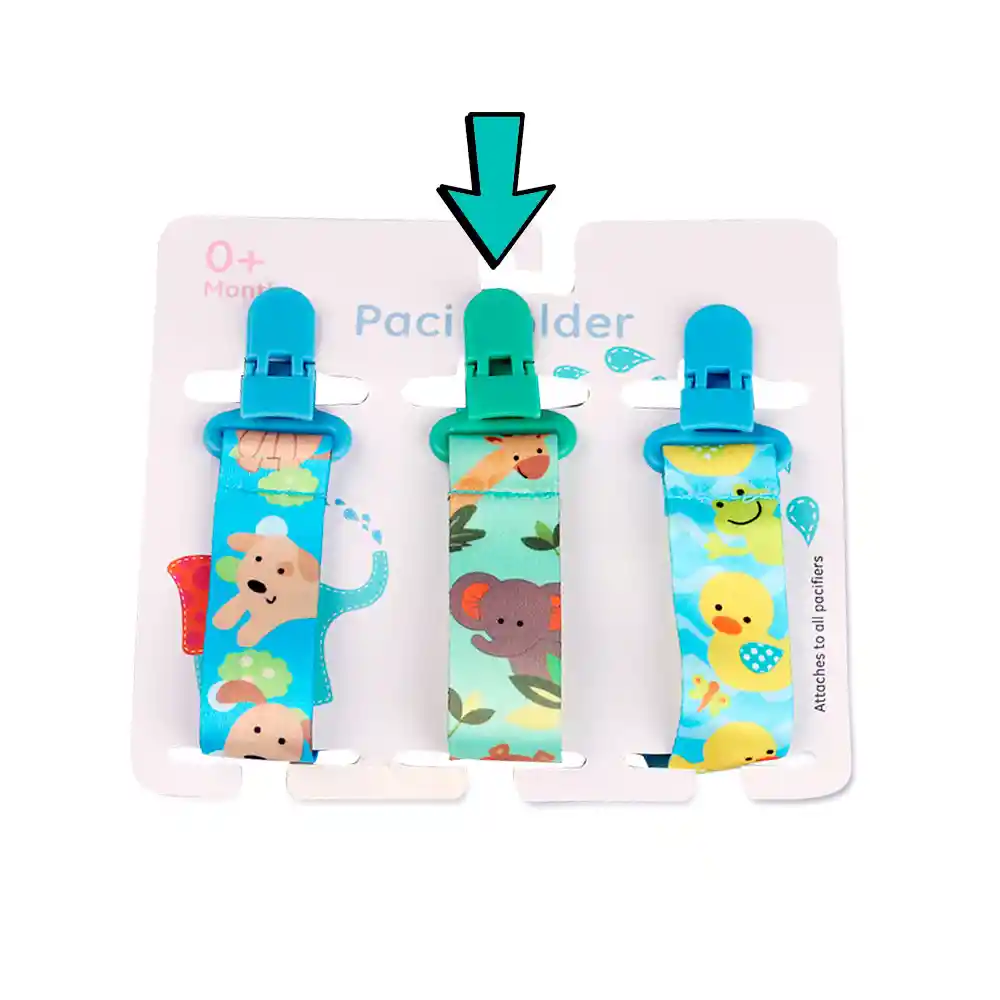 Porta Chupete De Cinta Clips De Tela Para Bebe Afirma Tete (jungla 2)