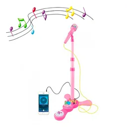 Microfono Pedestal Juguete Mp3 Luces Infantil Juguete Niños (rosa)