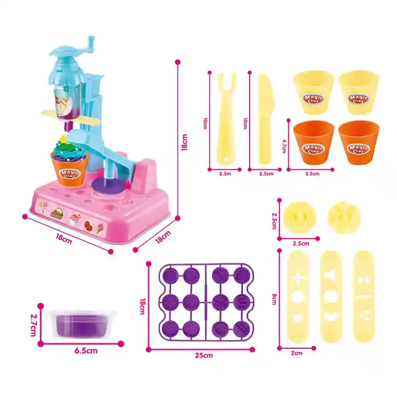 Set Masas Heladeria Maquina Helado Plastilina Juguete Niños