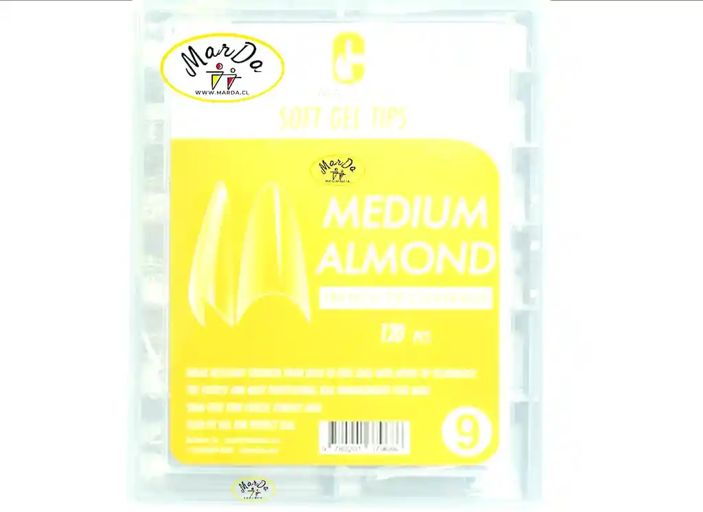 120 Tips Soft Gel Medium Almond Clara Colors #9