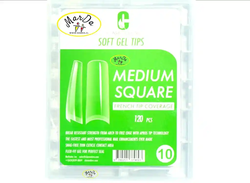 120 Tips Soft Gel Medium Square Clara Colors #10
