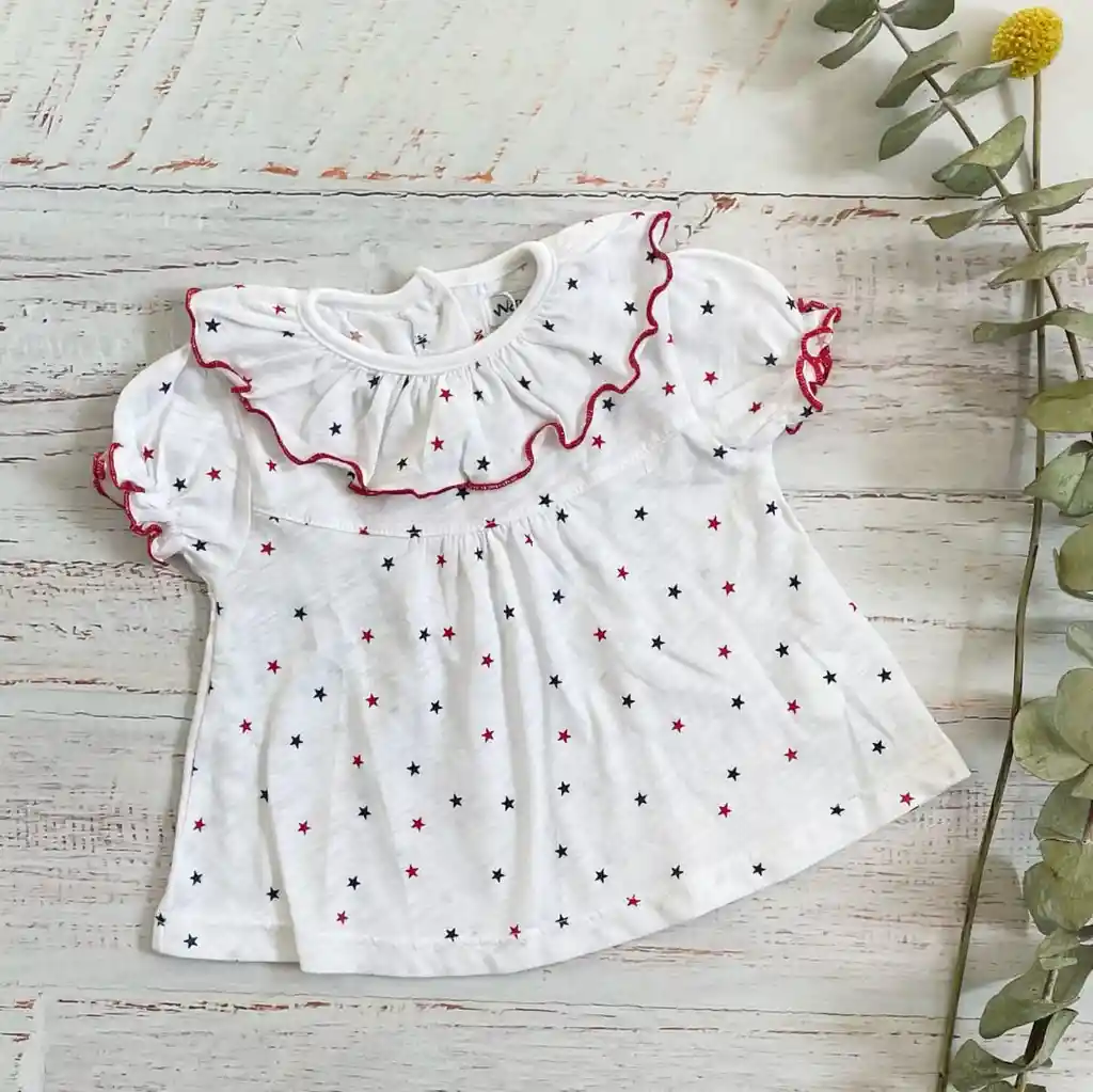 Blusa M/c Sky Estrellas Talla 9/12 Meses