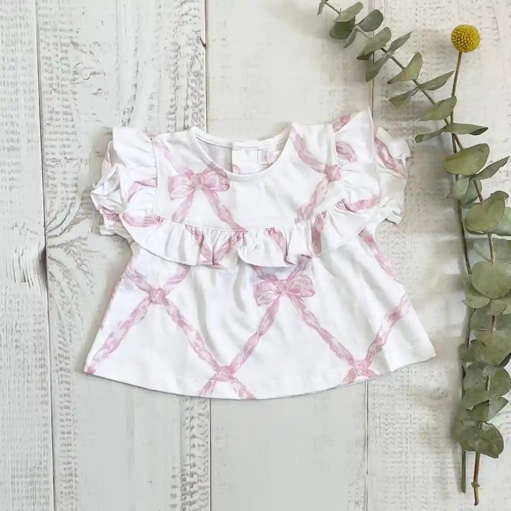 Blusa M/c Lucia Rosado Talla 3/6 Meses