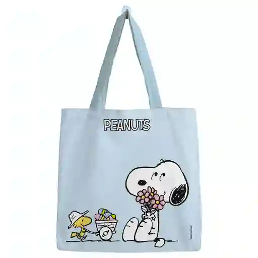 Bolsa Algodón Grande Snoopy Woodstock En El Jardin