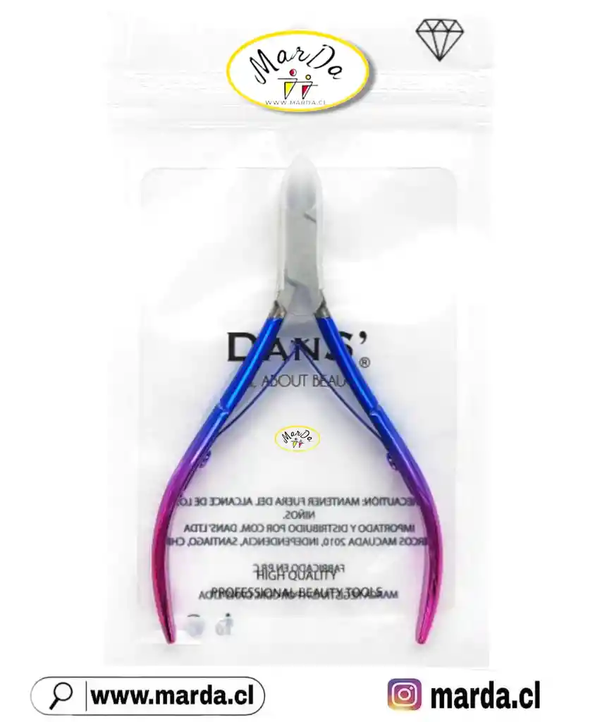 Alicate Cortacuticula Profesional Dans Tornasol Azul