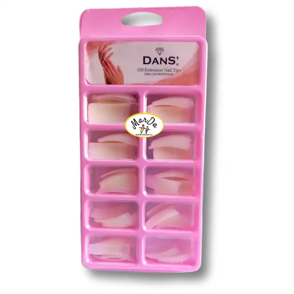 Caja 100 Tips Acrilico O Gel Dans Color - Hueso
