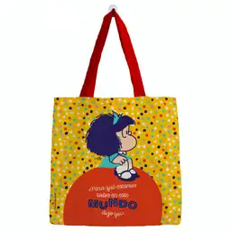 Bolsa Algodón Mafalda Pequeña Amarilla Puntitos