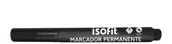 Isofit Marcador Permanete Negro Punta Biselada