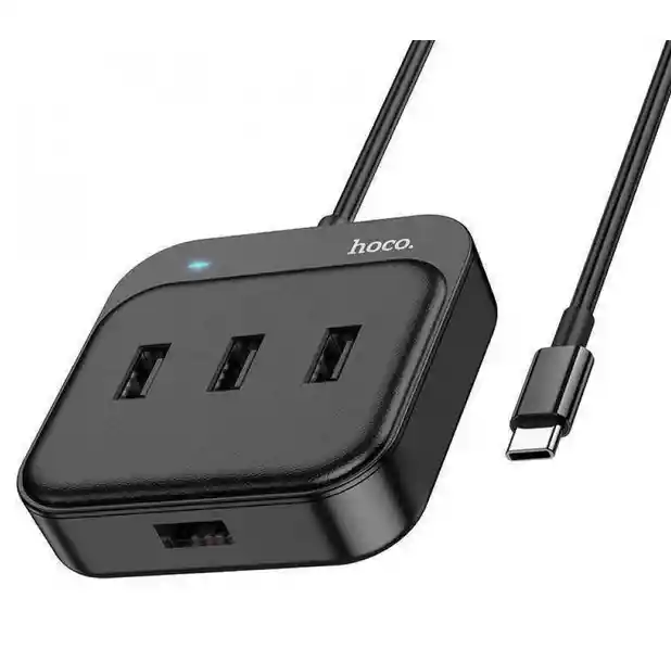 Adaptador Usb Hoco Hb31 Tipo-c 4xusb 3.0 Negro