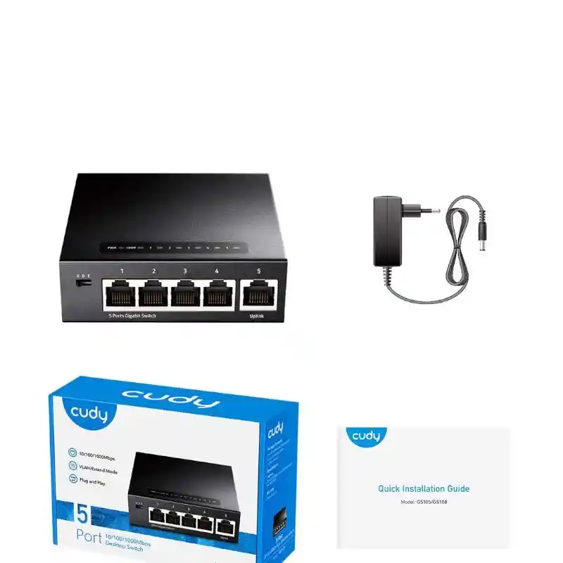 Switch De Red 5 Puertos Gigabit