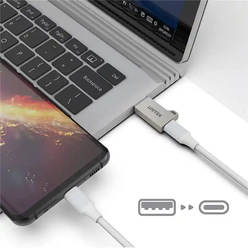 Adaptador Unitekusb-c Hembra A Usb Macho 3.1 5gbps