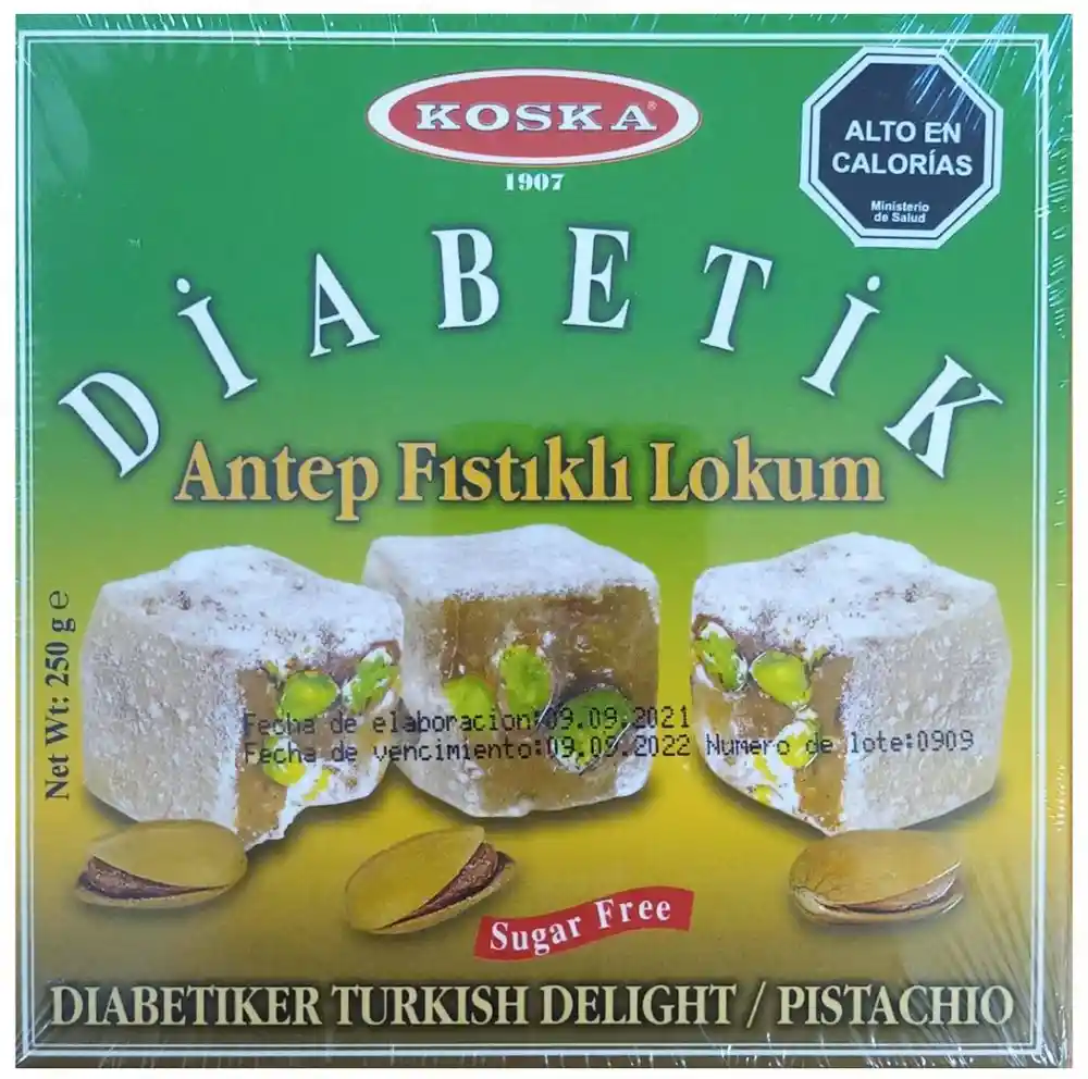 Koska - Delicia Turca Con Pistachos (sin Azúcar) 250 Gr - Turkish Delight