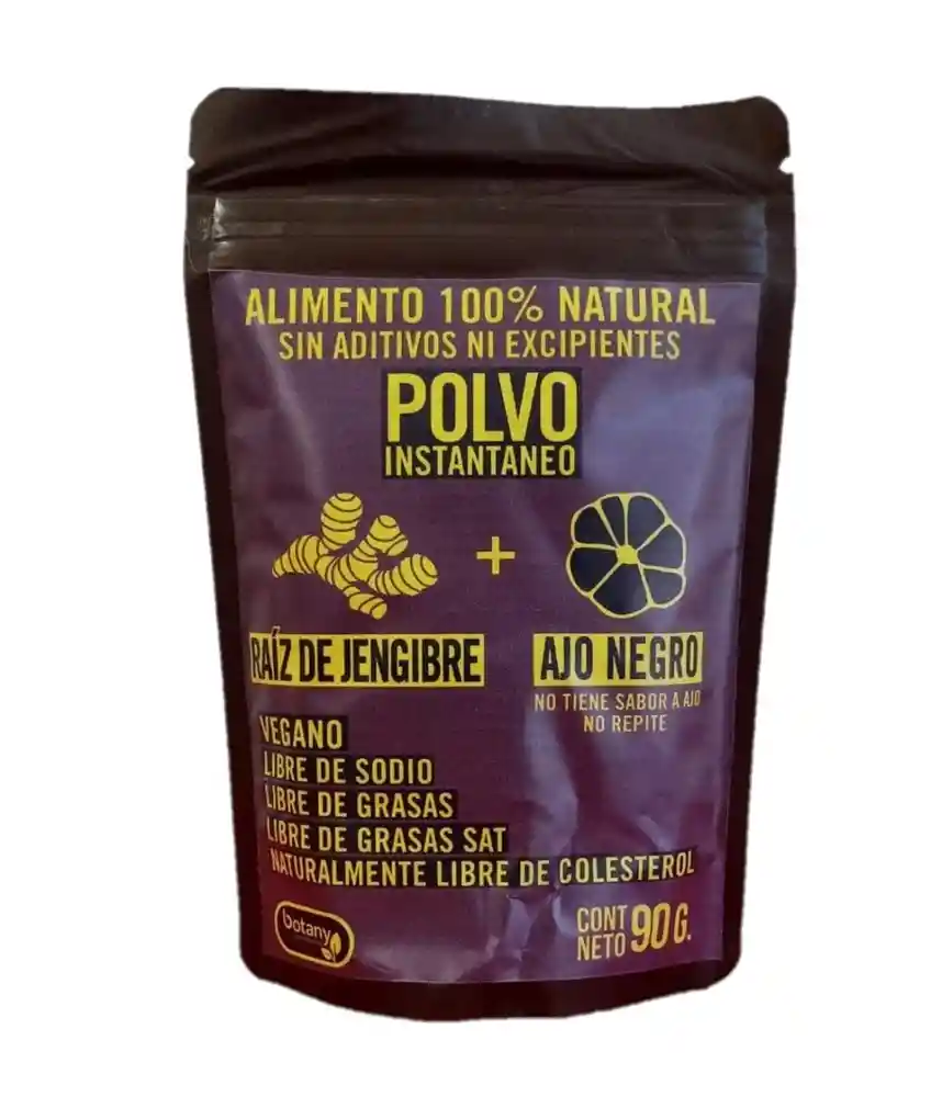 Polvo De Ajo Negro Mas Raiz De Jengibre 90g