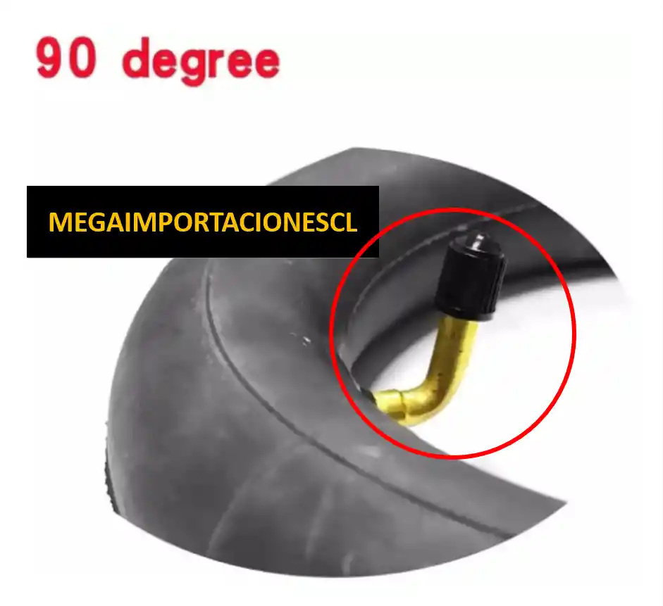 Camara Reforzada 10 X 2.5 Scooter Eléctrico Válvula Curva 90 Grados