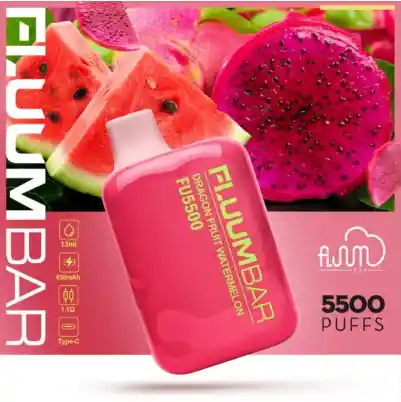 Vaper Fluum Bar Fruta Del Dragón Sandia 5500 Puff Sin Nicotina