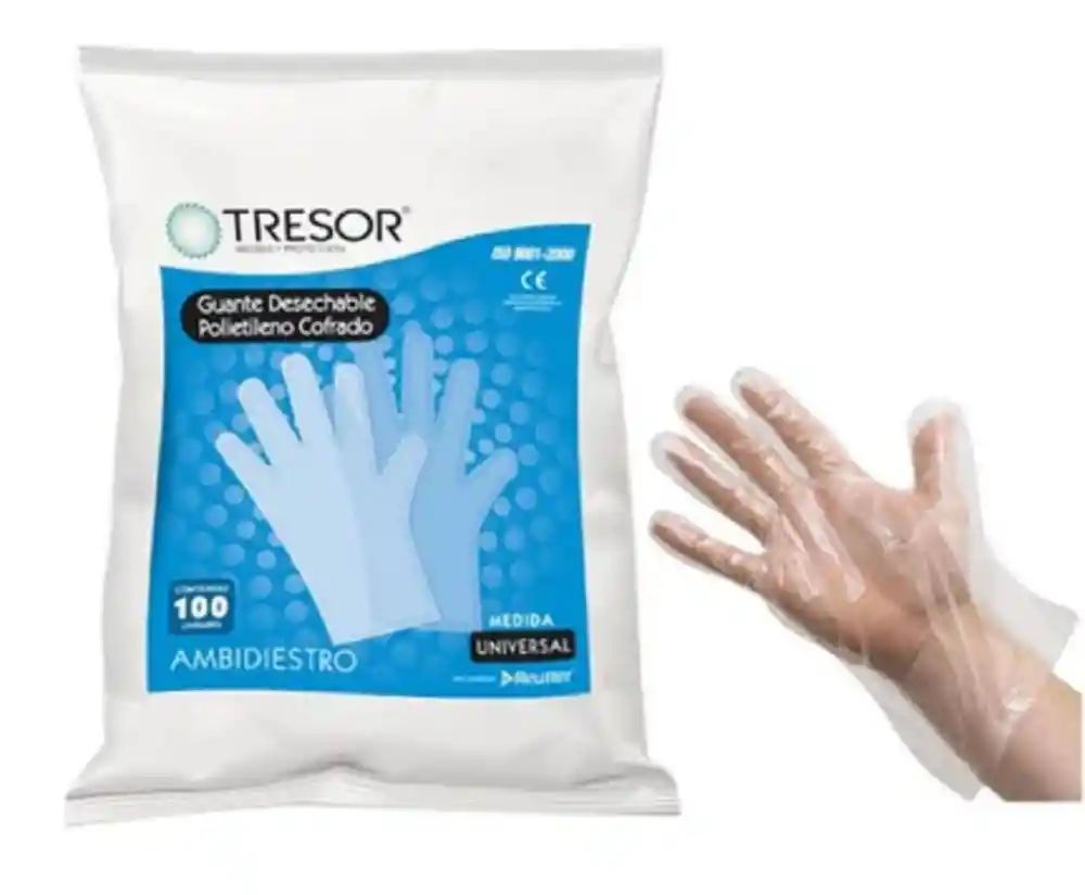 Guantes Desechables Polietileno (100 Unidades)