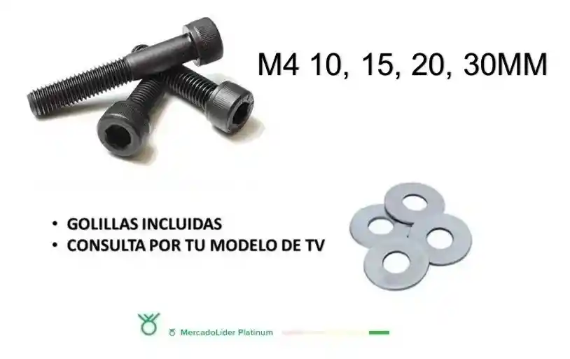 Pernos M4 14-16 Mm Soporte Base Smart Tv Vesa