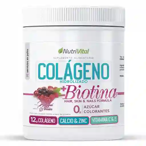 Colageno Hidrolizado + Biotina 12g Sabor Berries