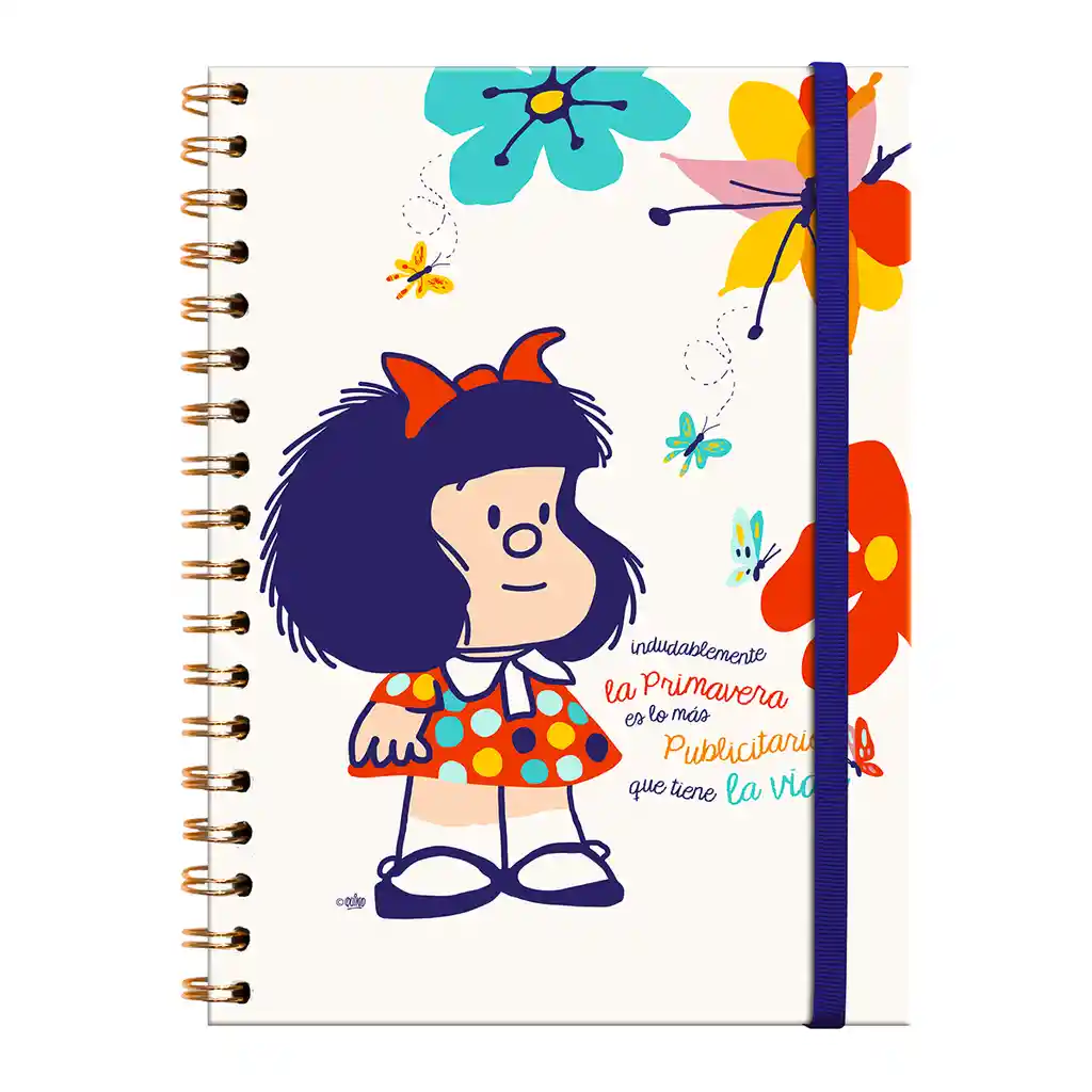 Libreta Tapa Dura Con Espiral Xl – Mafalda Entre Mariposas