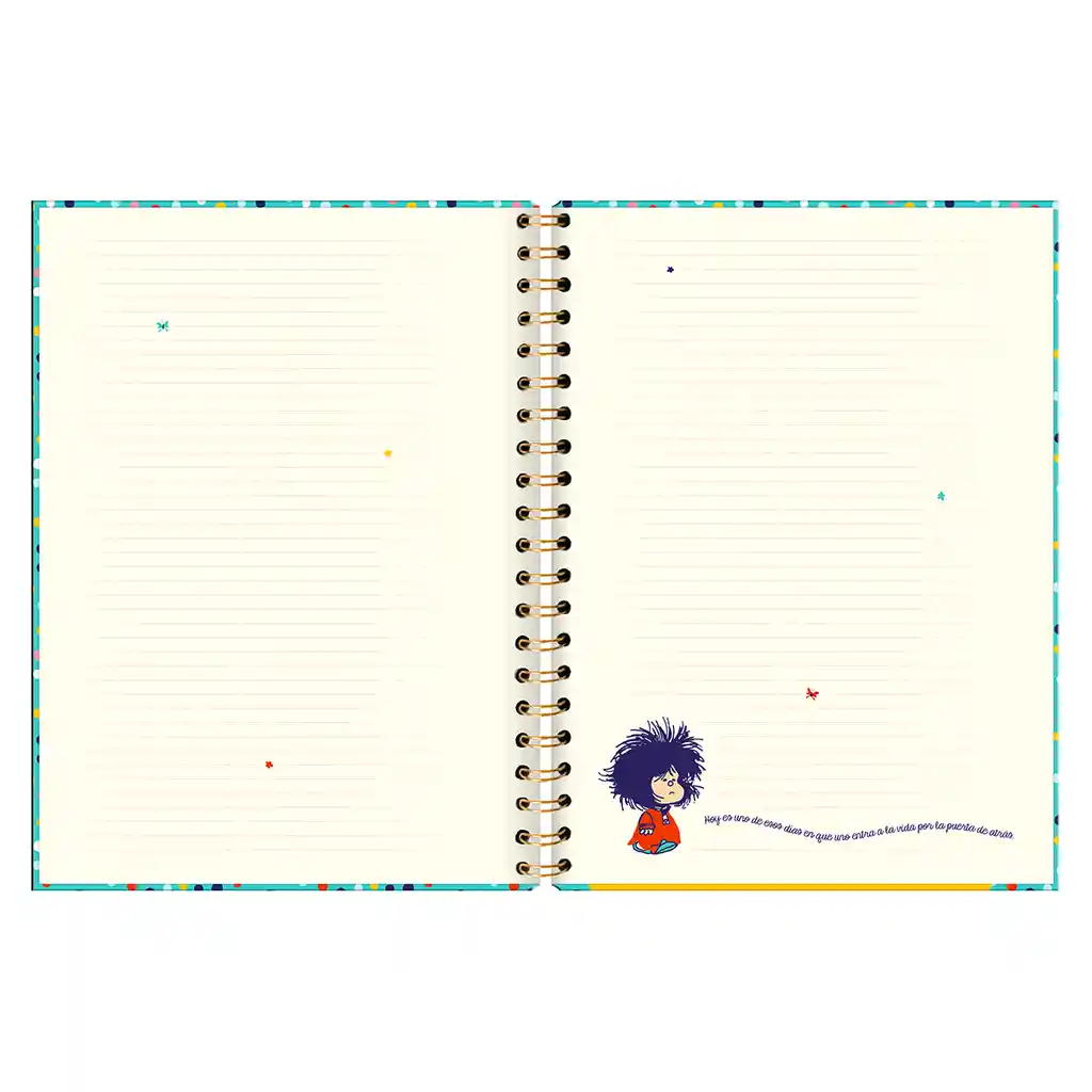Libreta Tapa Dura Con Espiral Xl – Mafalda Fondo Azul
