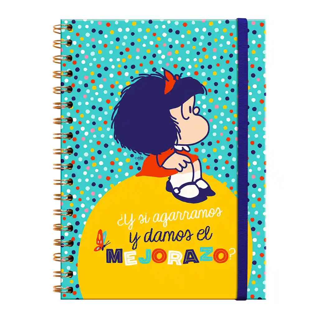 Libreta Tapa Dura Con Espiral Xl – Mafalda Sobre La Pelota