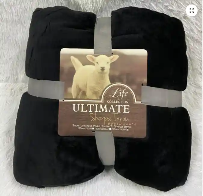 Frazadas De Invierno Con Chiporro Plaza Y Media Negro