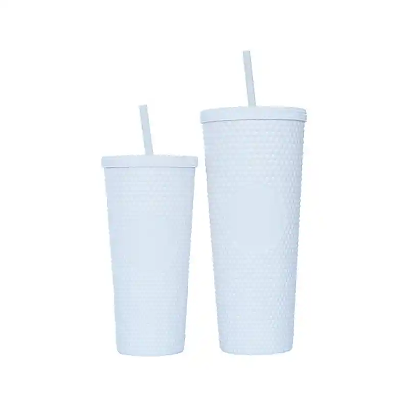 Pack 2 Vasos Blanco Tumbler Venti Con Bombilla 1000ml / 700ml