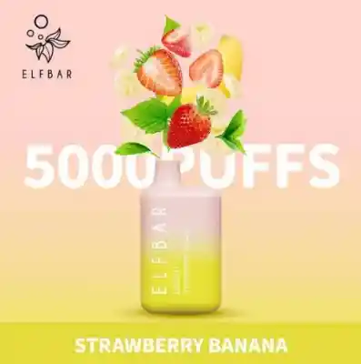 Elfbar Strawberry Banana Con Nicotina Vaper Desechable 5000 Puffs