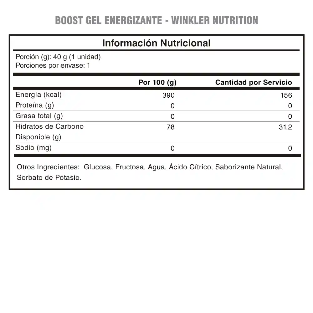 Boost Gel Energizante 40 Grs Sabor Limón