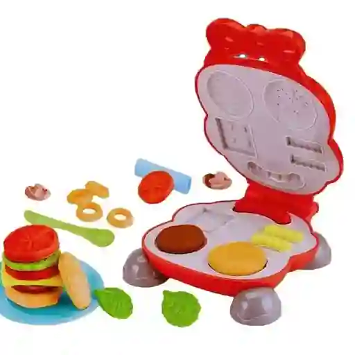 Set Masas Maquina Hamburguesa Plastilina Juguete Niños 12pzs