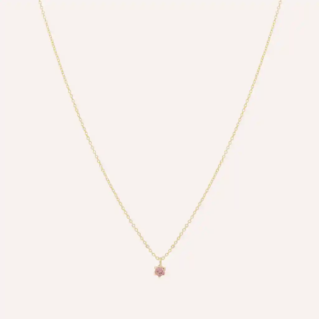 Collar Kat Pink Baño De Oro