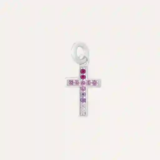 Charm Cross Violet Plata