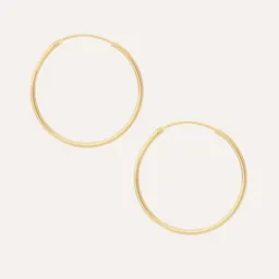 Argollas Basic Baño De Oro 30 Mm