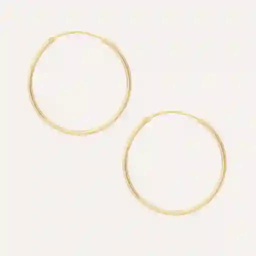 Argollas Basic Baño De Oro 30 Mm