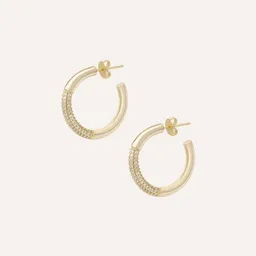 Argollas Brisa Baño De Oro 23 Mm