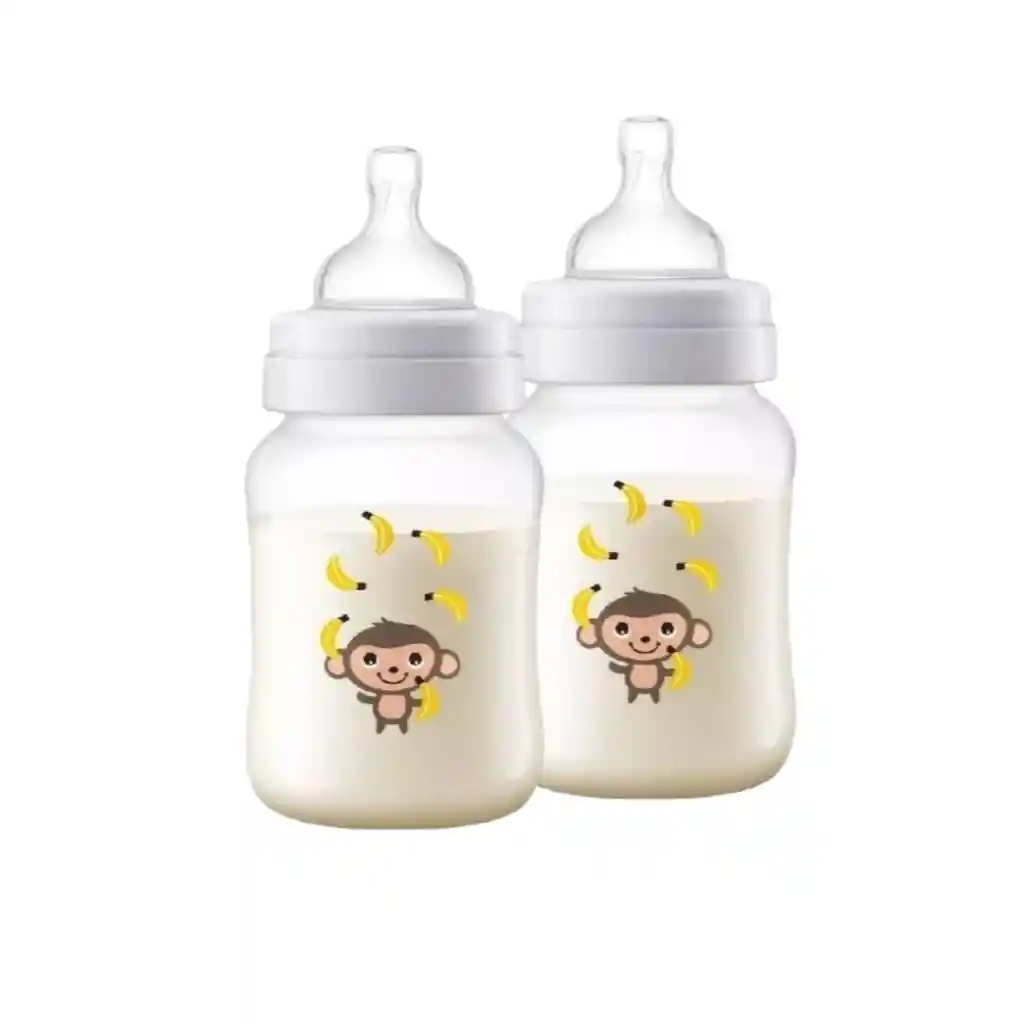 Pack Mamaderas Acti Colic Monito 260ml Y Tetina 6m