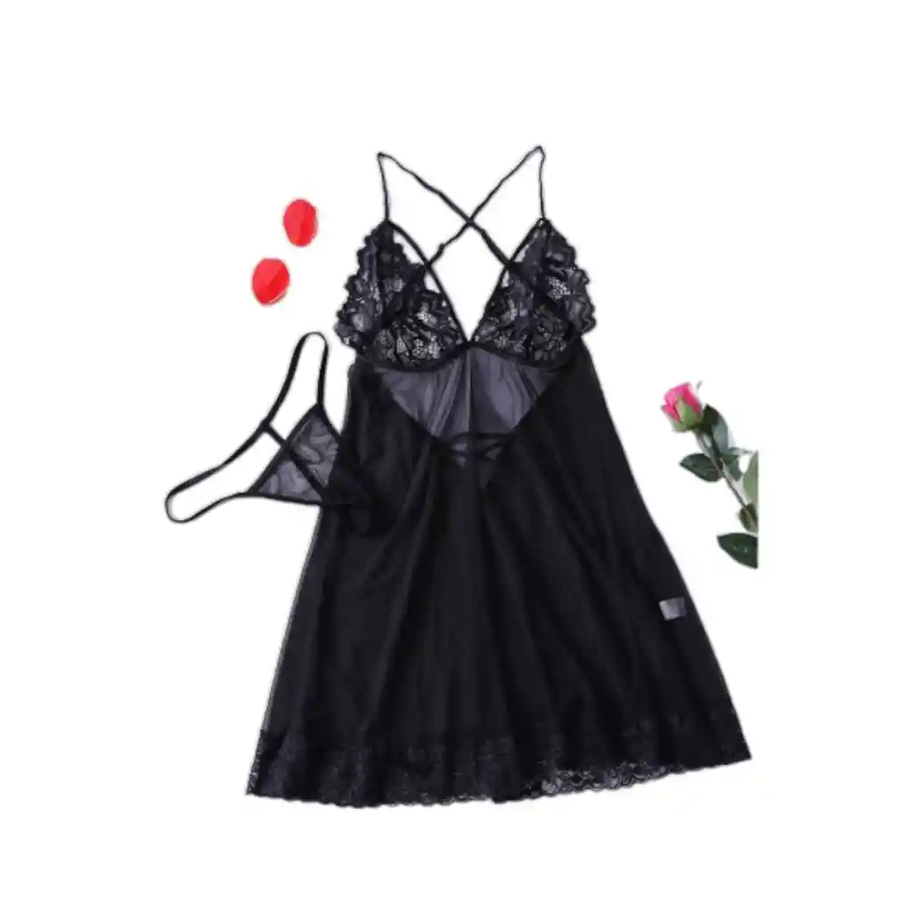 Babydoll Silky Black Talla L