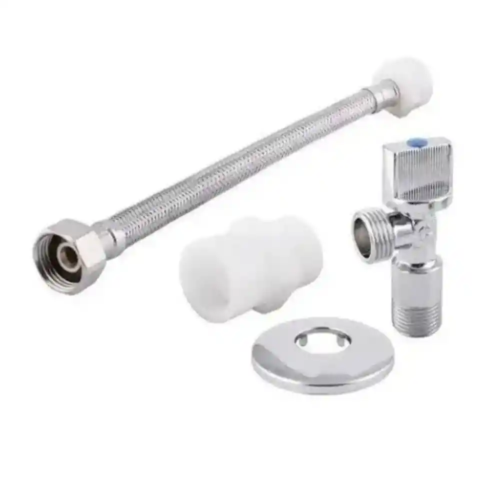 Kit Llave Angular Wc Con Flexible Estanque Aquakit