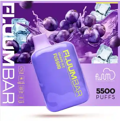 Vaper Fluum Bar Uva Ice 5500 Puffs Sin Nicotina