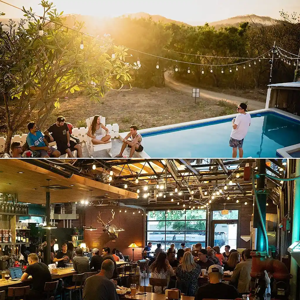 Guirnalda Porta Ampolletas E27 Exterior Eventos 10 Metros