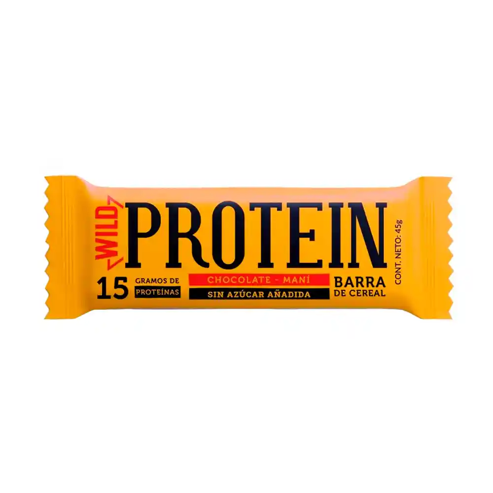 Barra Wild Protein 45 Grs Sabor Chocolate + Maní