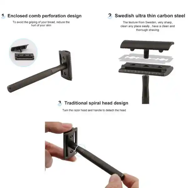 Maquina De Afeitar Tradicional Baili Gris Plomo