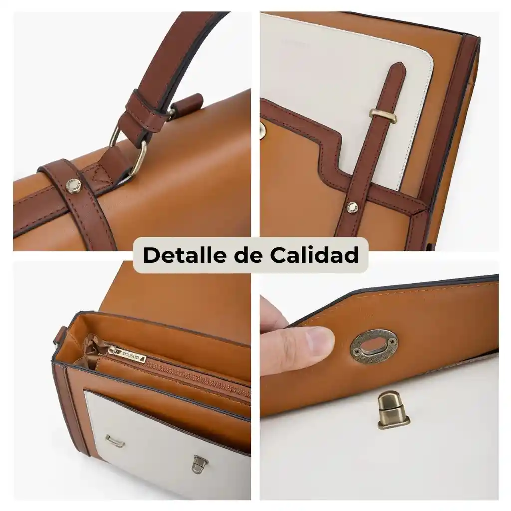 Ecosusi Maletín Vintage Belladonna Para 14" - Marrón